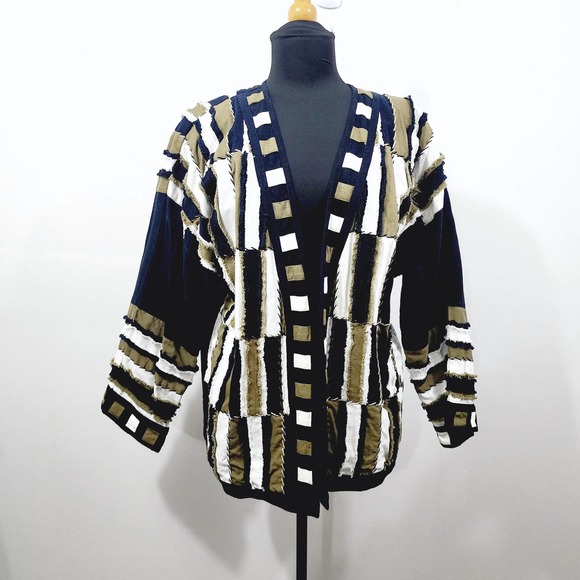 Yak Magik Vintage 90s Nepalese Cotton Open Front Jacket Womens Size M - Picture 1 of 13